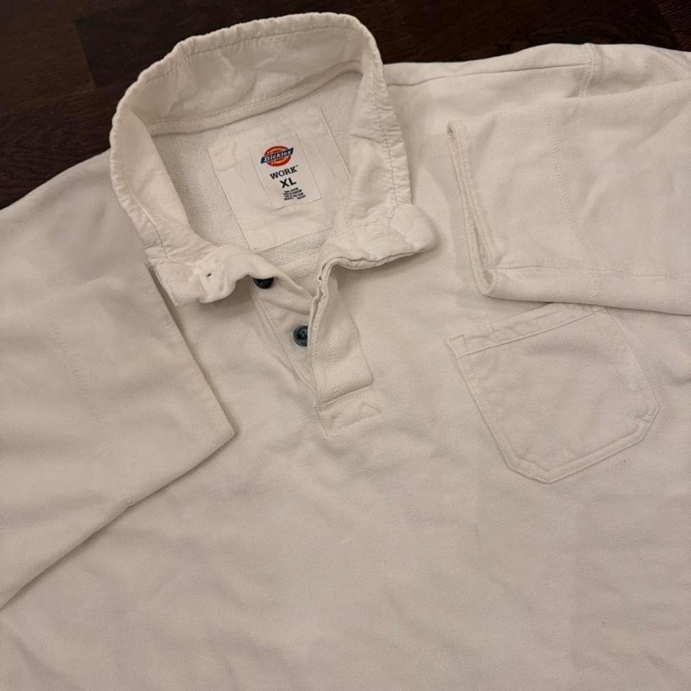 Vintage Y2K Vintage Dickies Workwear Long Sleeve Henley‎ Shirt | Off White | XL